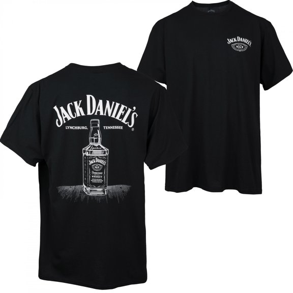 Jack Daniel's Line Art Bottle T-Shirt XLarge Black