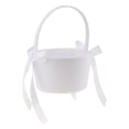 thumbnail image 4 of Cesta de satén de moda para niña de las flores para boda, fiesta de compromiso Blanco, 4 of 9