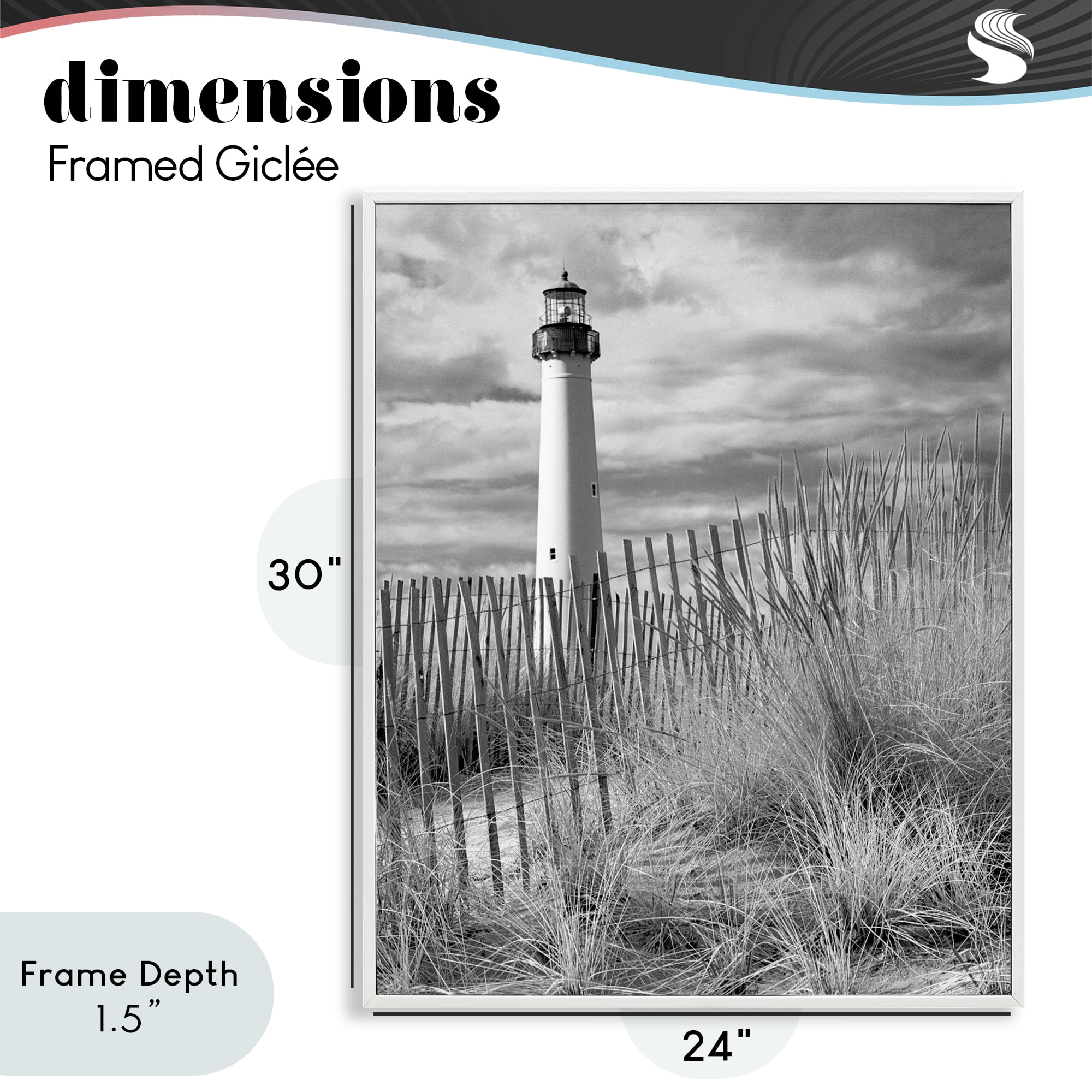 Stupell Industries Cape May Lighthouse View White Framed Giclee Art, design by MJ Photography