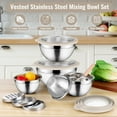 thumbnail image 2 of Vesteel Mixing Bowls with Lids Set of 5, Stainless Steel Prep Bowls with Upgraded Airtight Visible Lid, Metal Nesting Bowl Attach with 3 Graters for Kitchen Grating/ Shredding / Mixing - Khaki, 2 of 8