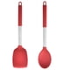 thumbnail image 1 of Utensilios de cocina de 2 piezas, cabezales de silicona aptos para uso alimentario y mangos de acero inoxidable, color rojo, 1 of 5