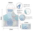 thumbnail image 7 of Blue Floral Leaf Pattern Apron-Garden Aprons for Women with Pockets-Cotton Linen Waterproof Kitchen Cooking Gardening Aprons Adjustable for Kitchen,Cooking,BBQ and Salon 33x27 Inch, 7 of 7