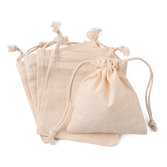 10pcs Rectangle Cloth Packing Pouches Drawstring Bags Old Lace 12x10.5x0.4cm
