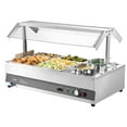 thumbnail image 2 of Dual Soup Kettles + Six-Well Warming Pan Commercial Soup Warmer with Dust Cover - Hot Pot, Stew & Buffet Food Warmer Equipment, 2 of 10