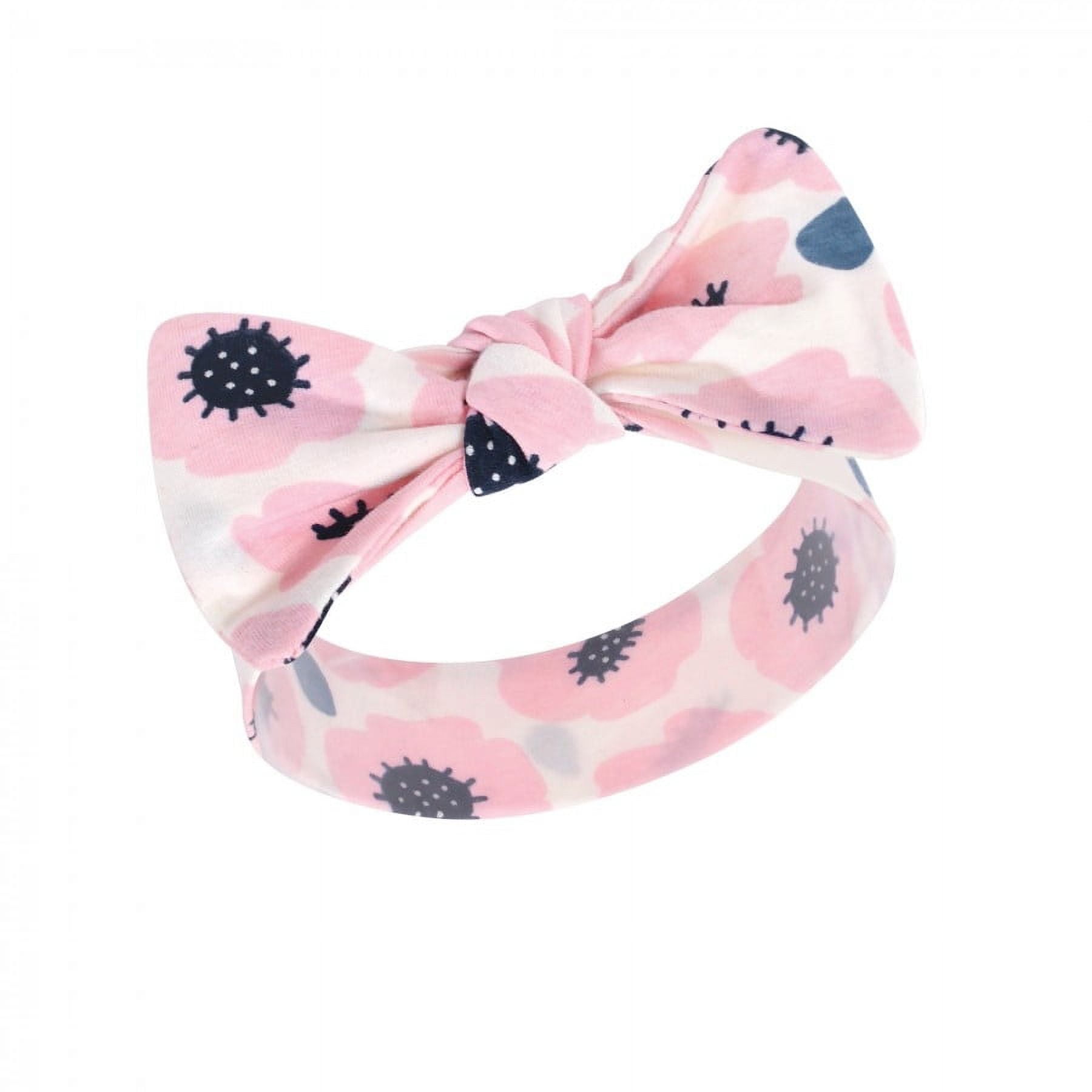 Touched by Nature Baby Girl Organic Cotton Swaddle Blanket and Headband or Cap, Blossoms, One Size