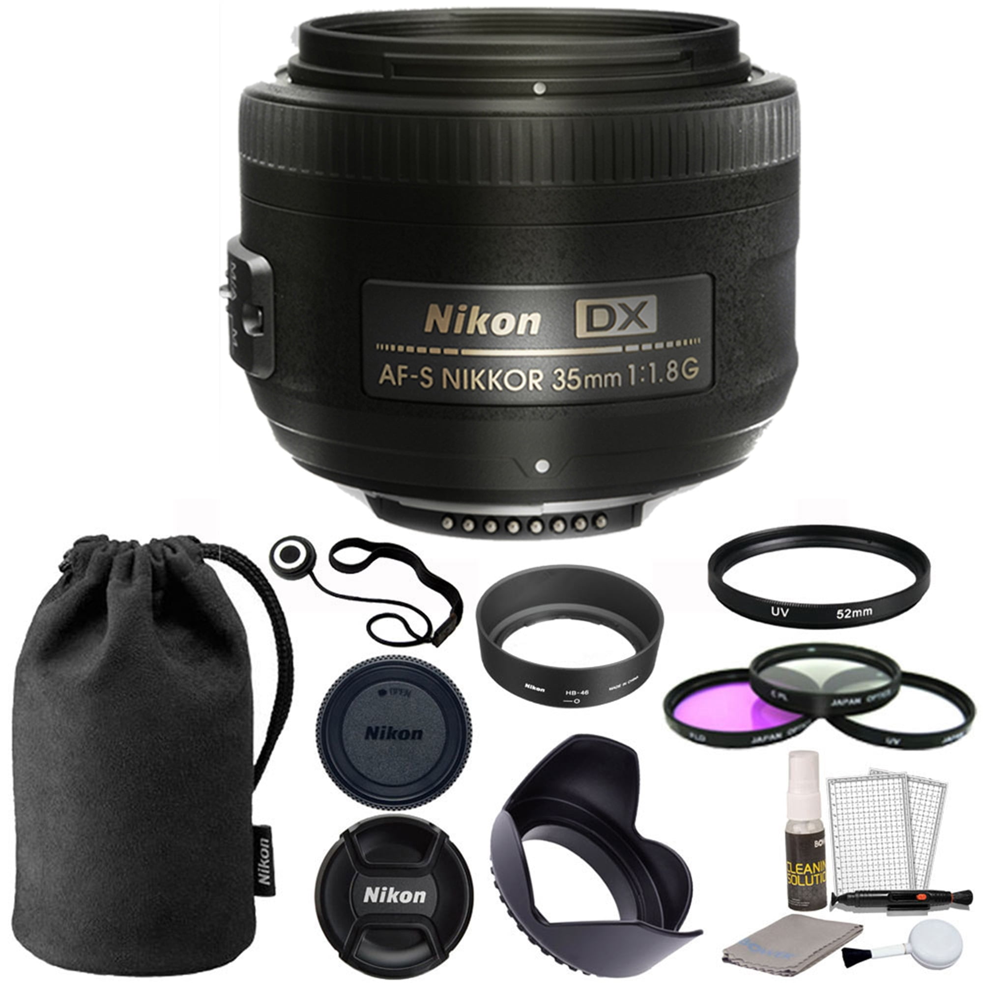 Nikon AF-S DX NIKKOR 35mm f/1.8G Lens + 52mm Top Value Accessory