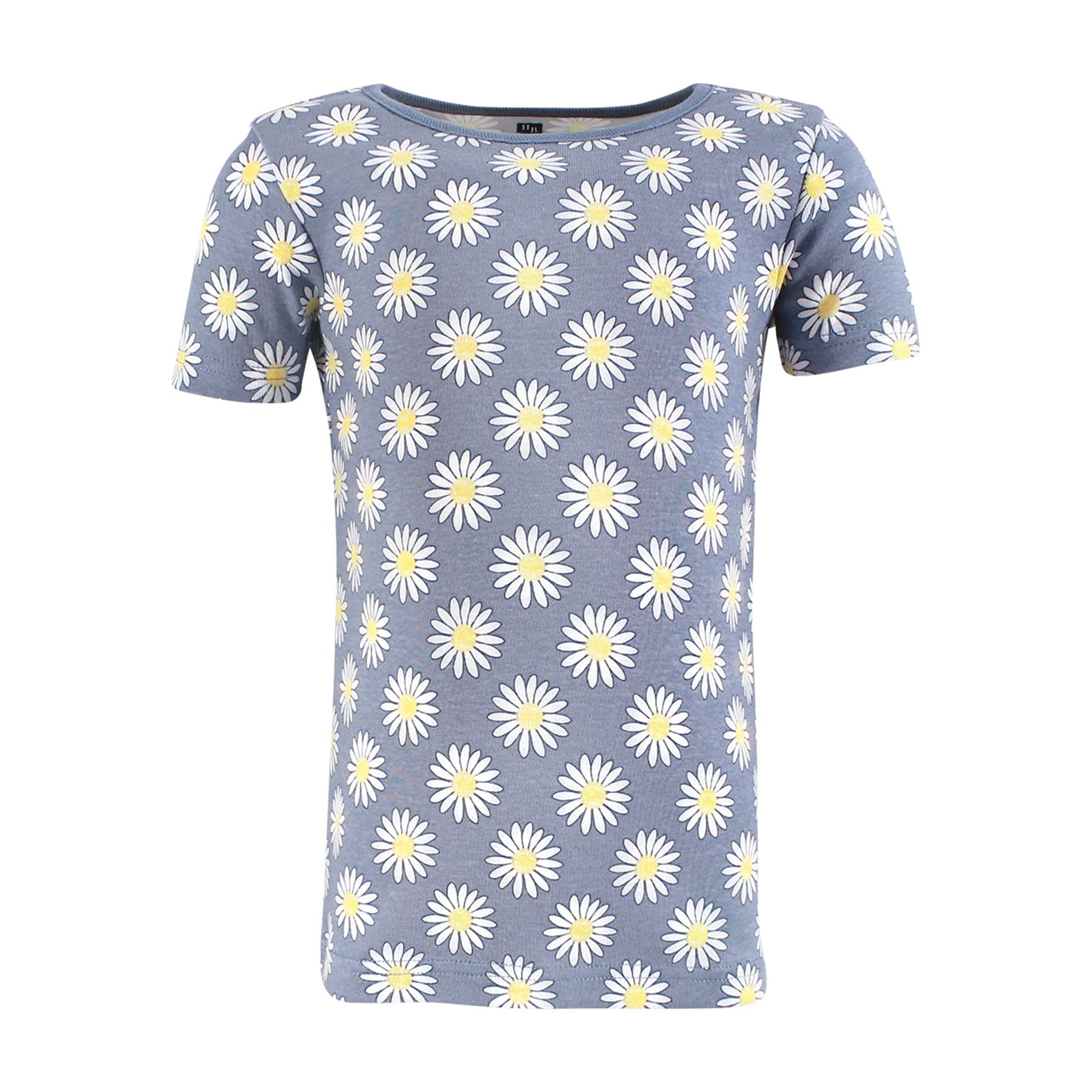 Hudson Baby Infant Girls Cotton Pajama Set, Blue Daisy, 6 Years