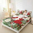 thumbnail image 4 of Manfei Jungle Robin Bird Bed Sheets, Retro Rose Floral Flower King Sheets, Winter Western Christmas Sheet Set, Breathable Home Decor, 4-Piece, 4 of 7