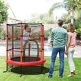 thumbnail image 3 of Costway 55" Kids Trampoline Bouncing Jumping Mat Recreational Trampoline W/Enclosure Net Red, 3 of 12