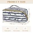 thumbnail image 4 of FORMRS Makeup Bag Travel Cosmetic Organizer for Women Fold Flat Zipper Pouch with Handle, Light Sharks, 4 of 8