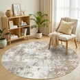 thumbnail image 4 of UERMEI Area Rugs for Living Room 8x8 Round Washable Rug Vintage Pattern Large Non-Slip Stain Resistant Soft Durable Floor Carpet for Bedroom, Dining Room, Home Office - Golden, 4 of 13