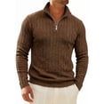 thumbnail image 7 of Gamivast Men's 1/4 Zip Sweaters Long Sleeve Slim Fit Pullover Knitted Mock Neck Tops Lightweight Warm Jumper Business Casual Work Fall Winter Fashion, 7 of 7