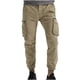 thumbnail image 2 of Pantalones largos para hombre, informales, lisos, con bolsillo, cintura elástica, para exteriores, con cordón ajustable, para trabajo, 2 of 9