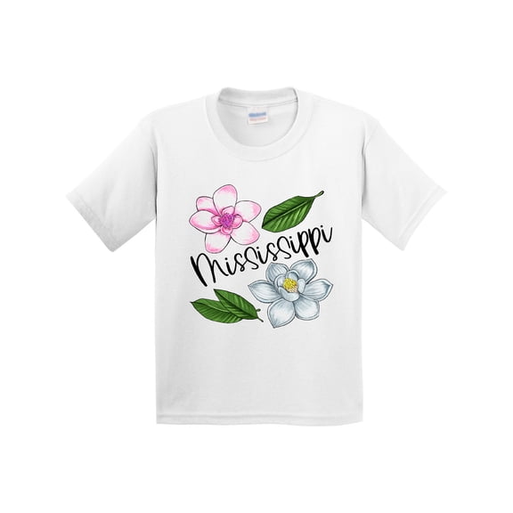 Inktastic Mississippi Magnolia Flowers and Leaves Youth T-Shirt