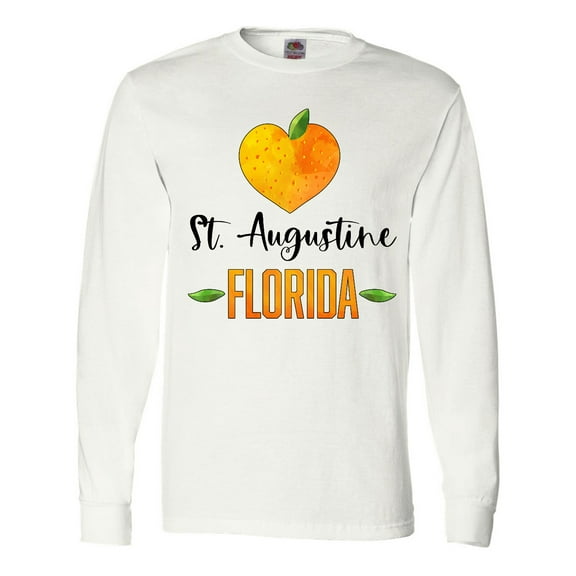 Inktastic St. Augustine Florida Orange in Heart Long Sleeve T-Shirt