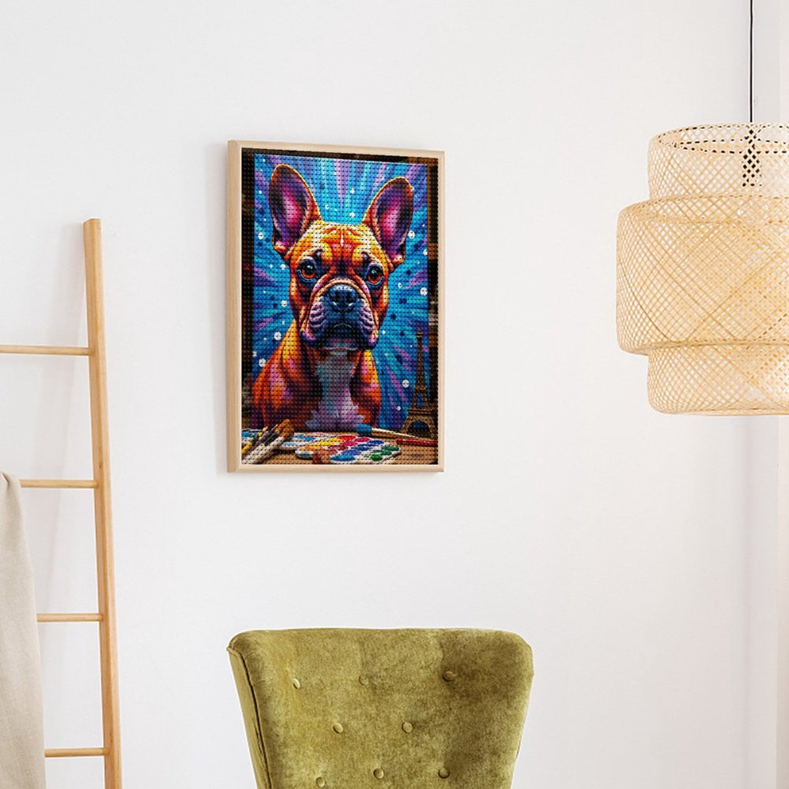 Diamond Art Kits for Adults, Colorful Dog Art Canvas Painting 5D Diamond Painting Kits for Adults Beginners, DIY Full Drill Diamond Painting, Gem Art and Crafts 12x16