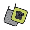 thumbnail image 2 of Checkerboard Lime Green Black Pug Pair of Pot Holders, 2 of 3