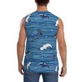 thumbnail image 4 of Pofeuu Sharks on White Blue Striped Print Men's Muscle T-Shirt, Sleeveless, Muscle Tank, Classic Muscle Tee Top For Men Casual Sleeveless Muscle T-Shirt Trendy Clothes-XX-Large, 4 of 7