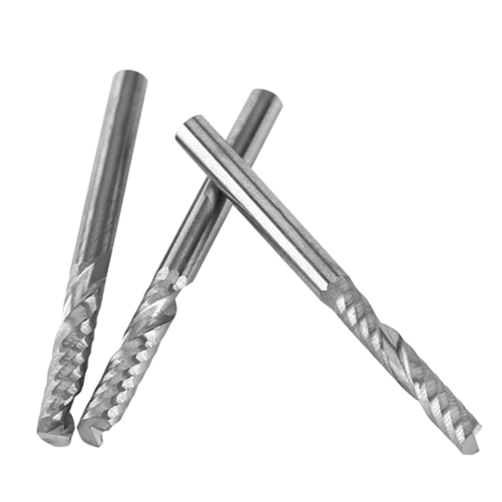 10pcs Single Flute End Mill Cutter CNC Tool Bits 3.175mm Diameter 22mm Cutting Edge Length