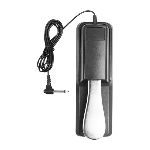 Pedal de sustain para piano Pedal de piano para teclado, resistente, antideslizante, conector profesional de 1/4" (6,35 mm) para pianos eléctricos,