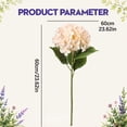 thumbnail image 3 of Silk Hydrangea Stem, Artificial Flower Arrangement with Realistic Leaves, 23.62 Inch Light Yellow Faux Bloom for Vase Party Decor, 3 of 7