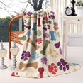 thumbnail image 2 of Paw Prints and Bones Blanket,Comfortable Soft Flannel Throw Blanket,All Season,Warm Lightweight Blankets for Sofa Bed Couch Living Room Chair,40"x50"(100x130cm), 2 of 4