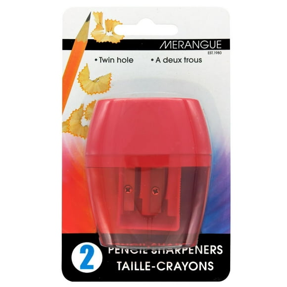 Merangue Taille-crayon à double trou, 2-en-1, Assorti, Paquet de 24