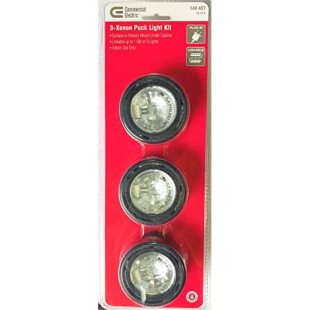 Commercial Electric 3Light Under Black Puck Kit