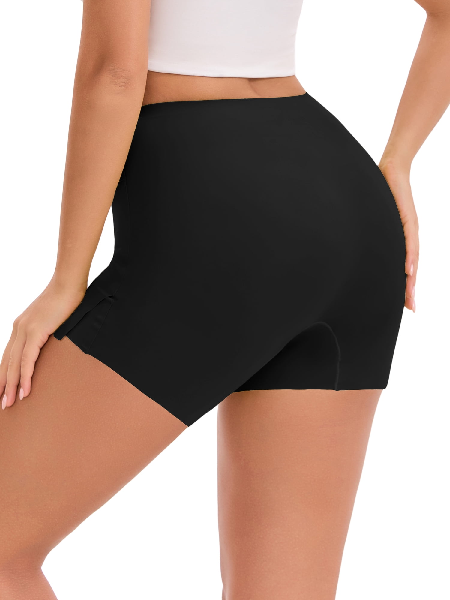 DARING DIVA Women's Seamless Half Slip Shapewear for Dress Skirt and Shorts XL Black