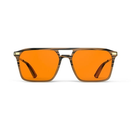Goiteia 100% Orange Blue Light Blocking Glasses-Amber Tint Gaming Glasses for Better Sleep/Eyes Strain/Light Sensitive-Ultra Light & Spring Hinges for Better Comfor
