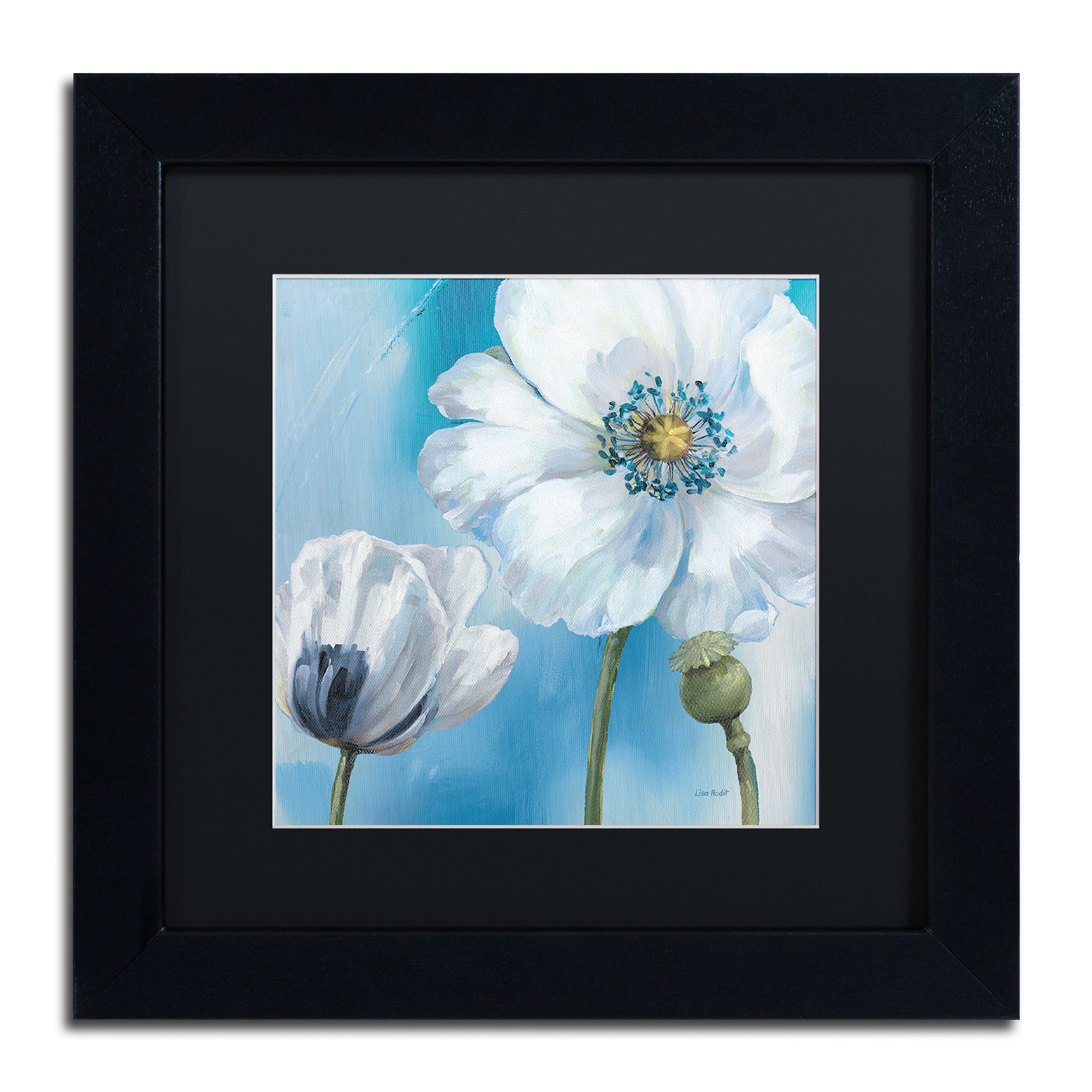 Trademark Fine Art "Blue Dance III" Canvas Art by Lisa Audit, Black Matte, Black Frame