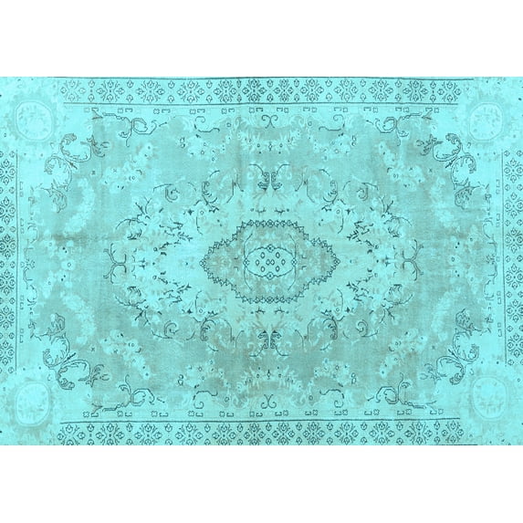 Ahgly Company Indoor Rectangle Persian Light Blue Traditional Area Rugs, 5' x 7'