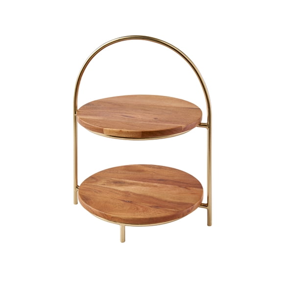 Better Homes & Gardens 2-Tier Acacia Wood 10.75" x 13.25" Serving Tray