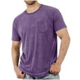 thumbnail image 2 of YODETEY Men’s & Big Men’s Crewneck Pocket Tee with Short Sleeves,Big and Tall Purple,Size M, 2 of 6