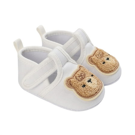 

Shuttle tree Baby Girls Boys Shoes Soft Anti-Slip Sole Newborn First Walkers Cartoon Bear Canvas Unisex Infant Sneaker
