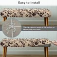 thumbnail image 5 of POLERO Brown Cheetah Print Dining Bench Cover Washable Stretch Piano Bench Seat Cover Removable Rectangle Seat Cushion Protector for Home, Bedroom, Hotel, 5 of 7