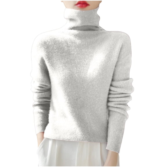 LIaqionyy Turtleneck for Women Sweater Dressy Casual Lightweight Fall Winter Soft Knit Pullover Sweaters