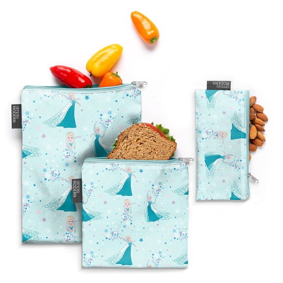 Bolsas para aperitivos, sencillas y modernas, colección Disney Ellie, paquete de 3