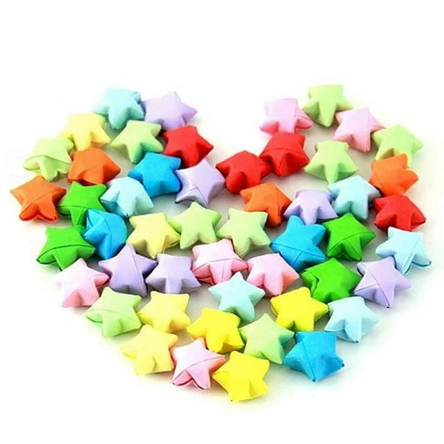 100Pcs Origami Lucky Stars Paper, Colorful Origami Paper Strips for DIY Wishing Stars, Handmade Craft Paper