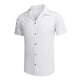 thumbnail image 1 of Camisa Hawaiana para Hombres de Color Sólido Moda Casual Botón de Solapa Diario, Ligero Transpirable para Primavera Verano, 1 of 8