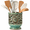 Blue & Green & Black, variant on Ceramic Kitchen Utensil Holder with Openwork Floral Design and Cork Base, Countertop Utensil Crock