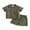 Army Green, variant on Toddler Baby Boys Clothes Set Cotton Linen Short Sleeve Button Down Shirt Top and Shorts 2PCS Summer Outfit D# Army Green 12-18 Months