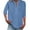 Blue, variant on DDAPJ pyju Cotton Tops for Women 3/4 Sleeve V Neck Linen Shirts Summer Casual Loose Fit Button Up Henley Shirts with Pocket Blue L