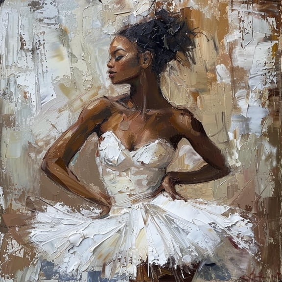 Ballerina Ballet African Woman 5D Diamond Art Painting by Number Kits for Adults DIY Paint with Full Drill Round Diamond Gems Painting Art Craft for Home Wall Decoration 13.8x13.8in(2)