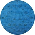 thumbnail image 1 of Ahgly Company Indoor Round Mid-Century Modern Deep SkyBlue Oriental Area Rugs, 4' Round, 1 of 6
