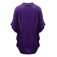thumbnail image 2 of Made by Johnny Women's Short Sleeve Open-Front Batwing Cardigan S PURPLE_BLACK, 2 of 6