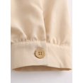 thumbnail image 6 of Women's Shirt Dress Collared Button Front Long Sleeve Roll-Up Cuff Fitted Mini Dress, 6 of 6
