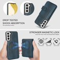 thumbnail image 3 of Decase for Samsung Galaxy S22 Plus Flip PU Leather Back Cover with 2-in-1 Detachable Magnetic Wallet with 5 Card Slots Compatible Mag-Safe and RFlD Blocking Kickstand and Wireless Charging,Blue, 3 of 6