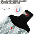 thumbnail image 3 of Haosy Bluish White Block Golf Mallet Putter Cover Strong Magnetic Leather Golf Club Headcover Closure, 3 of 7