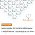 thumbnail image 3 of Uxcell 108 Pcs Heart Rhinestone 10mm Self Adhesive Gems Stickers Jewelry Stickers for Jewelry Making, White, 3 of 5